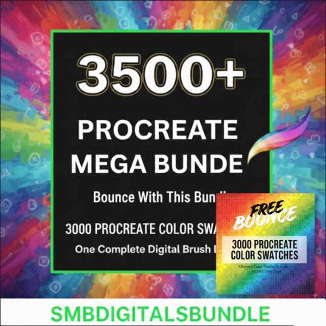 3500 Procreate Brushes Bundle | 3000 Color Swatches (digital Download ...