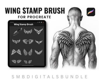 Flügel Stempel Pinsel Set für Procreate | Tattoo & Engelsflügel (Digitaler Download)