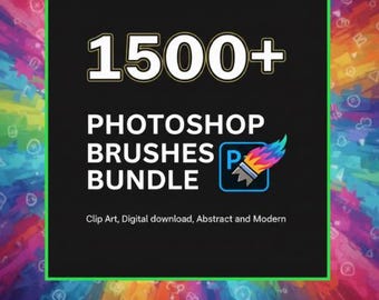 1500 Photoshop Brushes Bundle | Clip Art, Digital download, Abstract and Modern