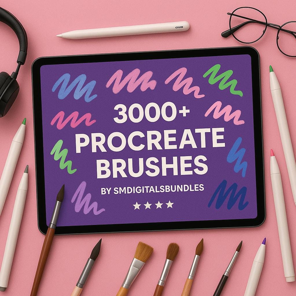 Mega Pack de 3000+ Pinceles para Procreate – Sets organizados para dibujo, pintura, entintado, textura y más | Descarga digital instantánea