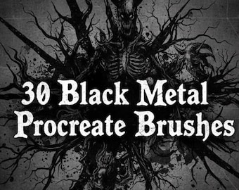 Black Metal Procreate Brushes | Grunge Ink Texture, Gothic Art (Digital Download)