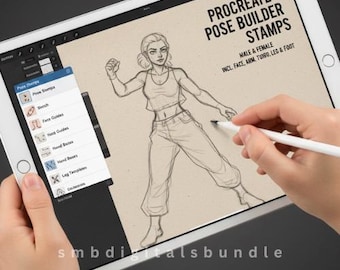Procreate Portrait Pose Builder Stamps |Figure Drawing Stamps | Anatomy Sketch Brush Set