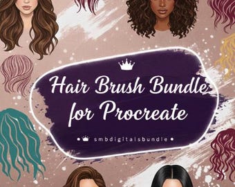 300+ Anime Hairstyle Procreate Brushes | Hair Stamp Set