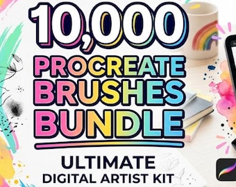 10,000 Procreate Brushes Bundle | Watercolor, Ink, Sketch, Texture Tools (Digital Download)