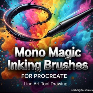 MonoMagic Digital Line Art Brush Set : procreate inking brushes (instant Download)