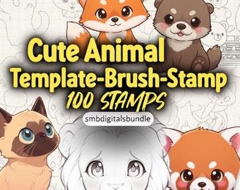 Procreate Animal Brushes & Stamps: Textured Drawing Templates (Digital Download)