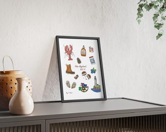 New England Classics Kunstdruck | Handgezeichnete Küsten Illustrationen | Küsten Geschenk