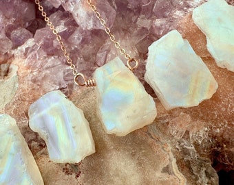 Raw moonstone necklace for women Libra necklace Real moonstone jewelry Raw gemstone necklace Raw moonstone chunk necklace zodiac sign gifts