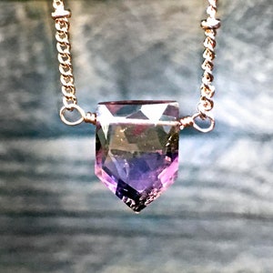 Ametrine necklace Real ametrine pendant Raw ametrine point Genuine ametrine jewelry Rose gold amethyst necklace Citrine point necklace