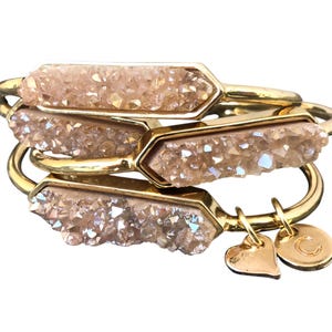 Druzy bracelet Gold bracelets for women Raw gemstone jewelry Best selling items Stone bracelet Gemstone bracelet Raw druzy jewelry Champagne