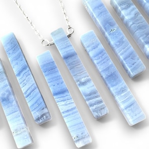 Blue lace agate necklace for men and women Blue agate necklace men Blue chalcedony necklace Healing crystal necklace men Couples necklaces