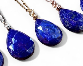 Natural Lapis Lazuli Necklace for Women Blue Lapis Necklace Raw