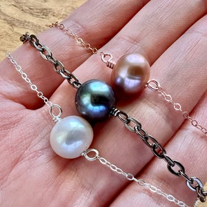 Modern pearl necklace for women men Summer jewelry Freshwater pearl jewelry Black pearl necklace Real pearl choker necklace Beach jewelry