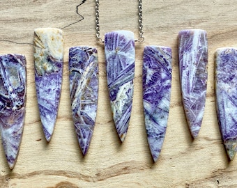 Petrified fluorite necklace Opalized fluorite point Fossil necklace Purple fluorite necklace Fossil jewelry Large fluorite point necklace