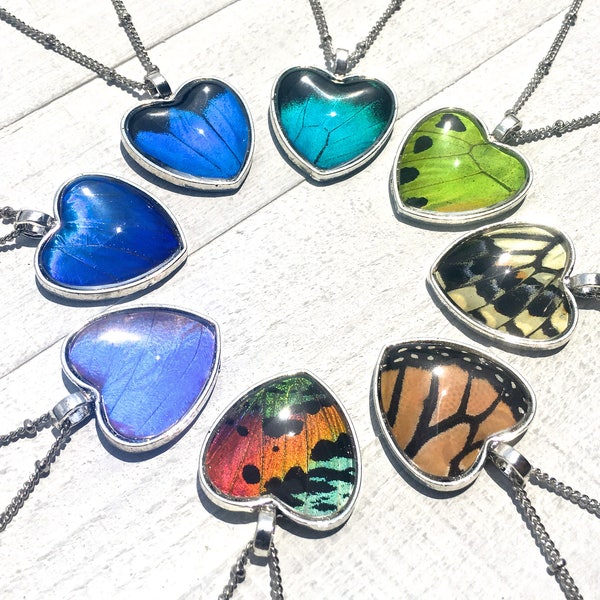 Real Butterfly wing necklace Mothers day gift for her Best friend necklace for 2 3 4 5 6 7 8 9 Valentines gift for wife Best friend gifts