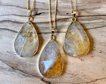 Citrine Pendant - Etsy