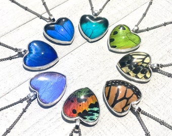 Real Butterfly wing necklace Mothers day gift for her Best friend necklace for 2 3 4 5 6 7 8 9 Valentines gift for wife Best friend gifts