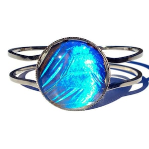 Real Blue Morpho Butterfly wing bracelet Silver butterfly bracelet Blue morpho Jewelry Butterfly cuff bracelet Bug bracelet Insect bracelet