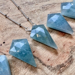 Raw Aquamarine necklace for women Real aquamarine pendant March birthstone necklace Aqua marine necklace Genuine aquamarine crystal necklace