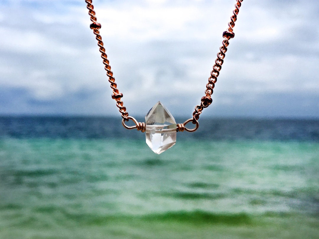 Collier Diamant Herkimer or femme SECRETS DES ANGES