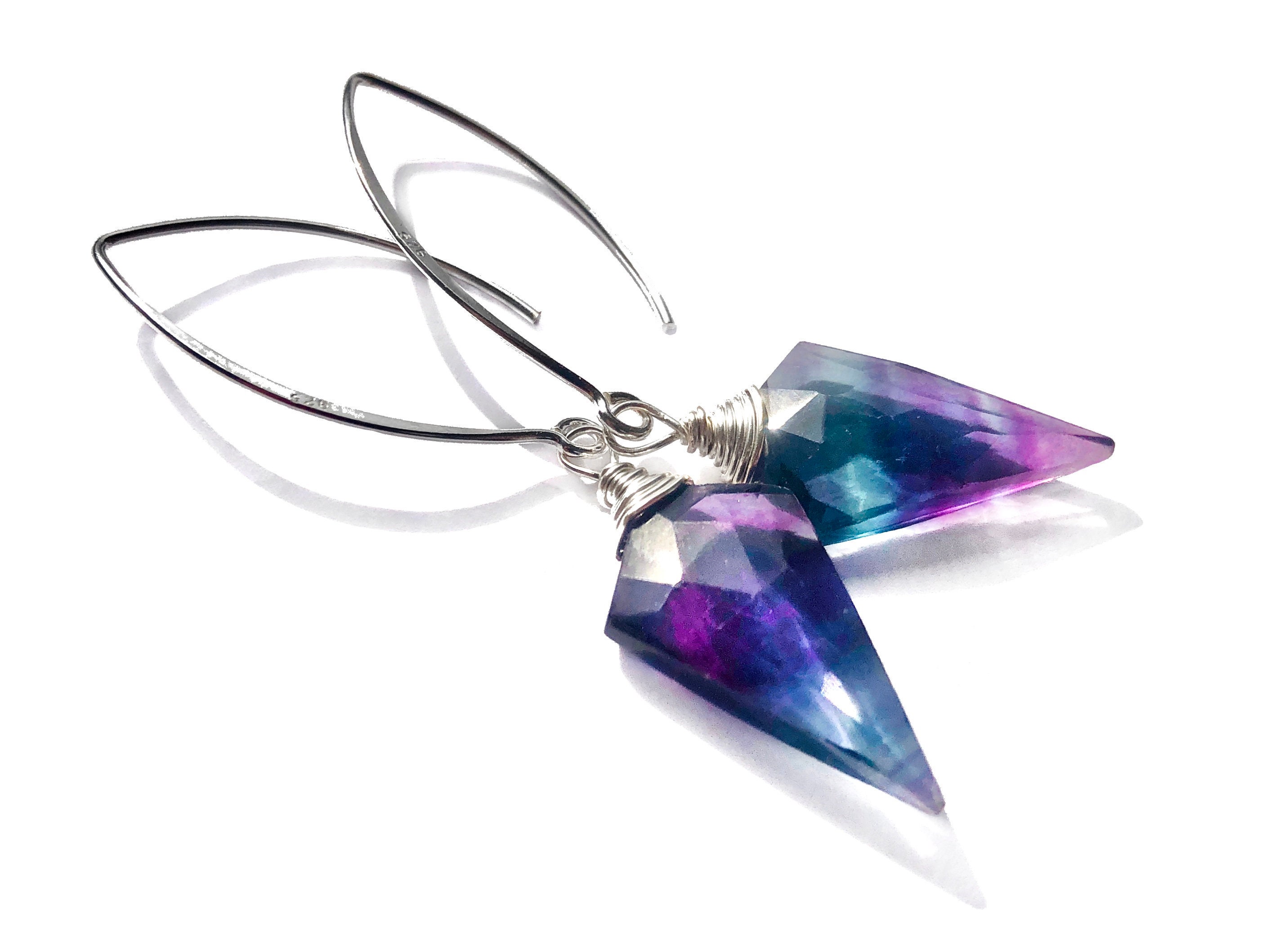 Rainbow fluorite earrings online