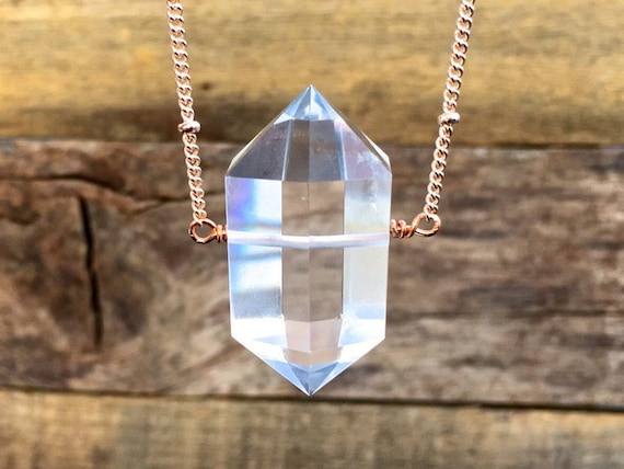 Clear Quartz Point Gemstone Perfume Necklace | Wholesale Jewellery |  Natures Expression Canada