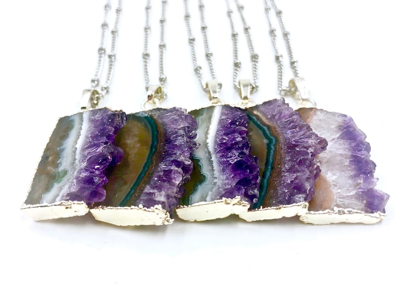 raw amethyst pendant