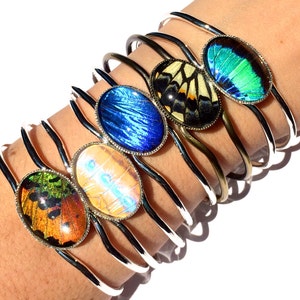 Bracciale con ali di farfalla vere Bracciale dell'amicizia personalizzato per 2 3 4 Bracciale terrario Regali di amicizia unici Gioielli terrario