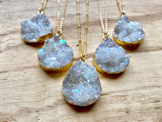 Etsy druzy shop necklace