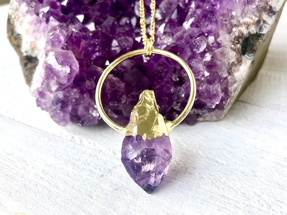 Amethyst February birthstone pendulum pendant sterling silver necklace |  Amethyst crystal jewelry, February birth stone, Sterling silver necklaces