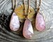 Raw rose quartz necklace 14k gold rose quartz jewelry large rose quartz pendant sterling silver Healing rose quartz necklaces Rose crystal 