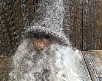 Felted Scandinavian Gnome, Icelandic wool, Housewarming Gift , Fiber Art, Home Decor
