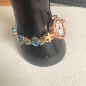 Reloj de pulsera elegante para mujer y niña, reloj de regalo, reloj de pulsera, reloj azul y blanco.