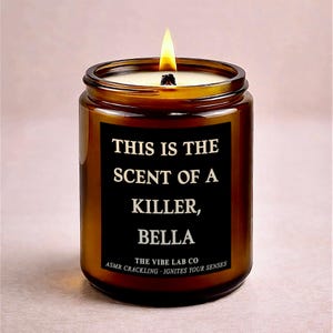 This Is The Scent of a Killer Bella | ASMR Crackling Candle| Book Lover Gift| Vampire Gifts| Bookish Gifts| Real Fireplace Sound| Gift-Ready