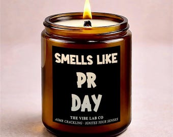 PR Day Candle,Gym Lover Gift,Workout Gift,Fitness Lover Gift,Powerlifting Gift,Weightlifting Gift,Personal Record Gift ASMR Crackling Candle