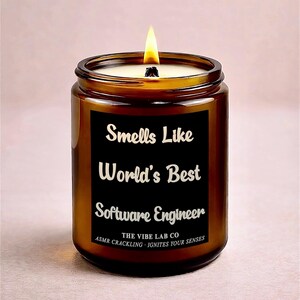 World's Best Software Engineer,Software Engineer Gift,Developer Gift,Programmer Gift,Coding Grad Gift,Programmer Decor,ASMR Crackling Candle
