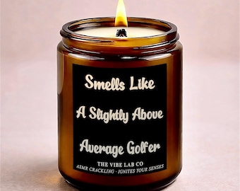 Slightly Above Average Golfer,Funny Golfer Gift,Golf Gift for Him,Golf Birthday Gift,Golf Dad Gift,Novelty Sports Gift,ASMR Crackling Candle