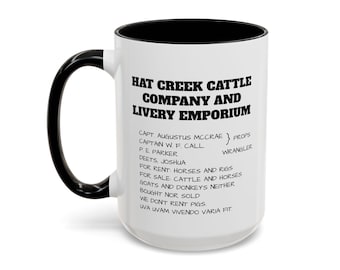 Taza de café de Hat Creek Cattle Company (11 oz y 15 oz) / Lonesome Dove de Larry McMurtry