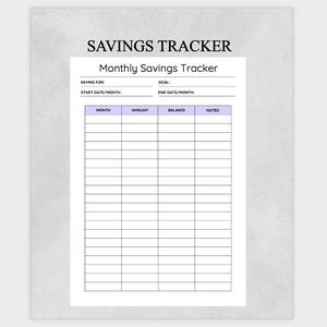 Monthly Savings Tracker