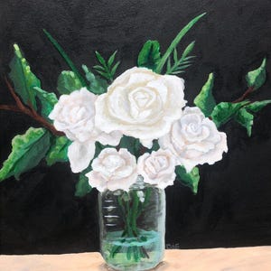 White Roses Print