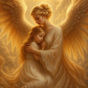 Heavenly Embrace – Guardian Angel and Child&quot;