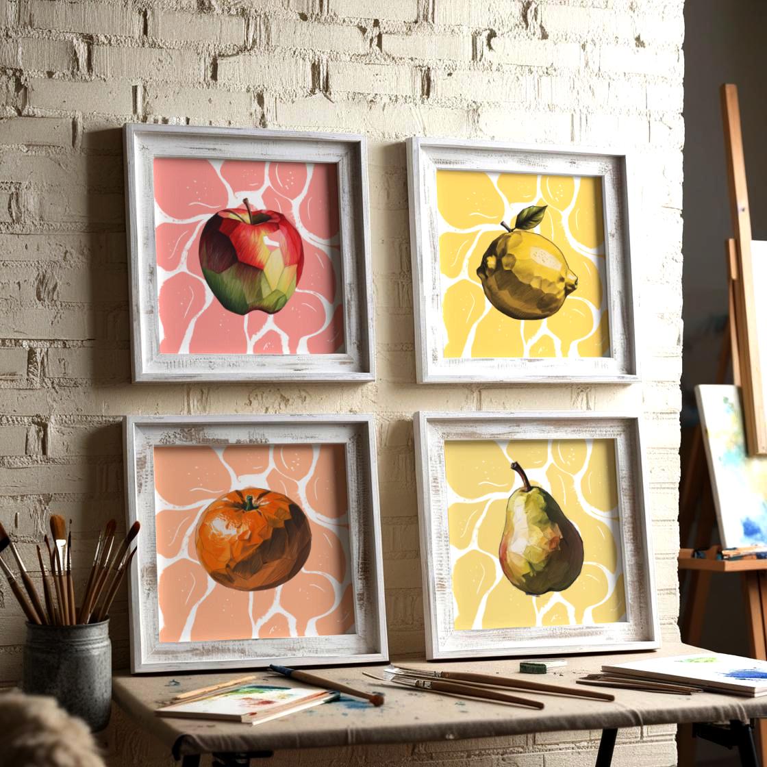 Arte abstracto fruta - Etsy México, image size:1120x1120
