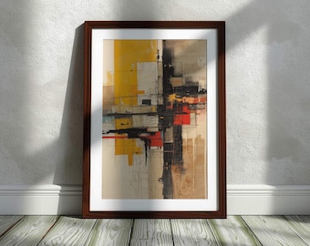 Mid-Century Modern Abstract Geometric Art Print (Digital Download)