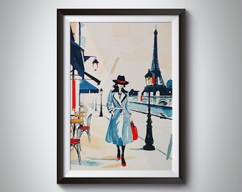 Vintage Paris Watercolor Print: Romantic Travel Poster (Digital Download)