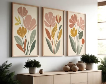 Retro Botanical Prints Set: Earthy Vintage Home Decor (Digital Download)