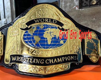 NWA World Tag Team Wrestling Championship Replica Title Belt 4mm Zinc