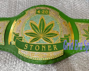 Smoker Stoner Weed 420 World Championship Title Wrestling belt 2mm/4mm
