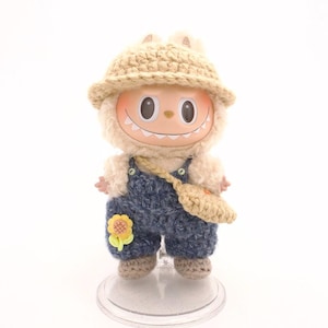 Crochet Labubu Clothes Outfit Handmade Clothes for Labubu Finished Product Doll Costume Set Labubu Overalls Pants Labubu Cute Outfit