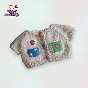 Knitted Cardigan Outfit for 15cm Labubu Dolls
