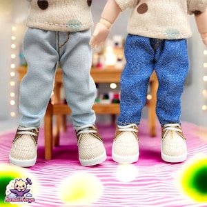 OB11 Trendy Denim and Ripped Jeans – Casual Doll Pants for Nendoroid, Obitsu 11 & BJD Dolls ymy